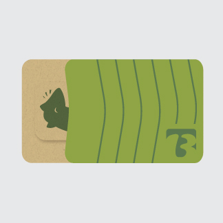 burrow brand business cards and holder shown front and back