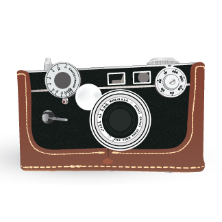 Argus camera vector illustration viewed from the front