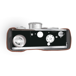 Argus camera vector illustration viewed from above