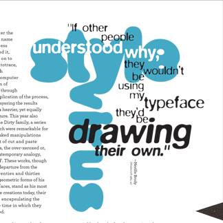 Neville Brody magazine final page with a graphic reflecting his feeling that style is a virus